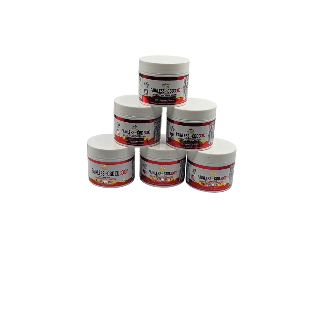 6x Painless High concentrate  pain relieving cream Oil 3000. Menthol, C-B-D - Picture 2 of 4